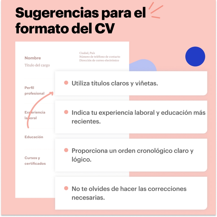 sugerencias para el formato del CV